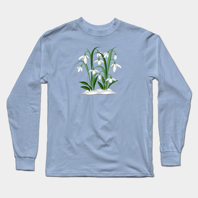 Snowdrops Long Sleeve T-Shirt by Designoholic